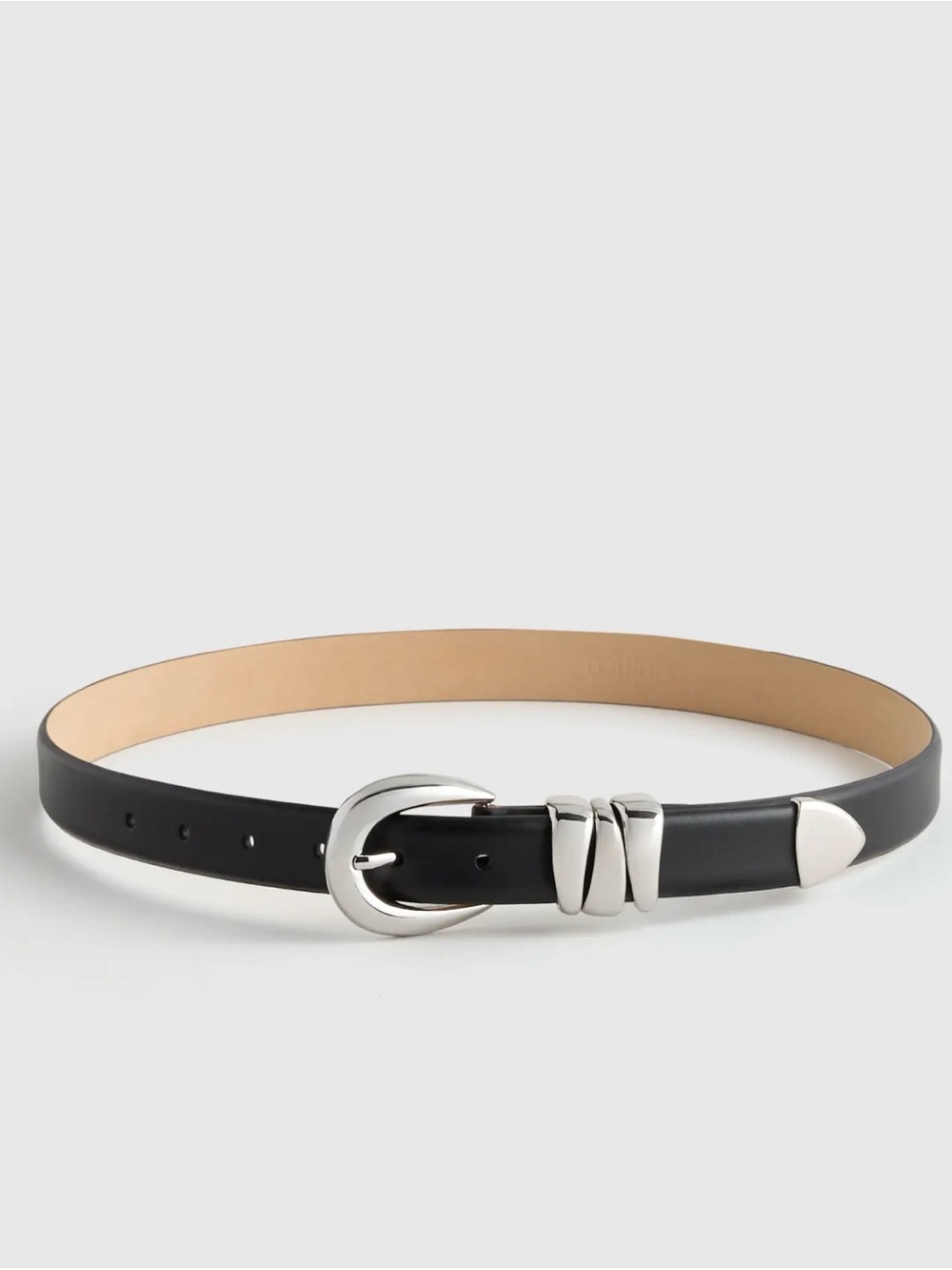 New Large Elissa Triple Keeper European Leather Belt - Retail $58